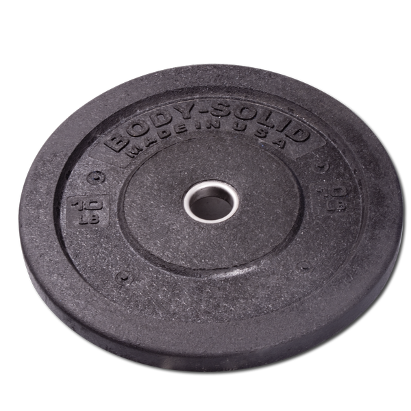 (OBPH10)  10LB BLACK BUMPER PLATES 17.375 ", Full Commercial Made is USA -[OBPH10]