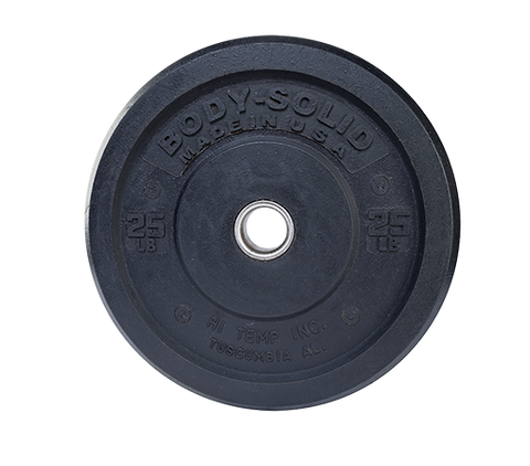 25LB BLACK BUMPER PLATES 17.375 ", Full Commercial Made is USA Body-Solid