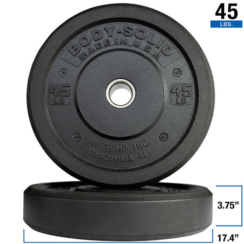 10LB BLACK BUMPER PLATES 17.375"