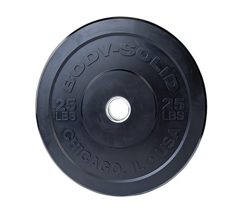 BLACK 25LB CHICAGO EXTREME BUMPER, 17.72", FULL COMMERCIAL, 3 YEAR WARRANTY - [OBPX25] Body-Solid