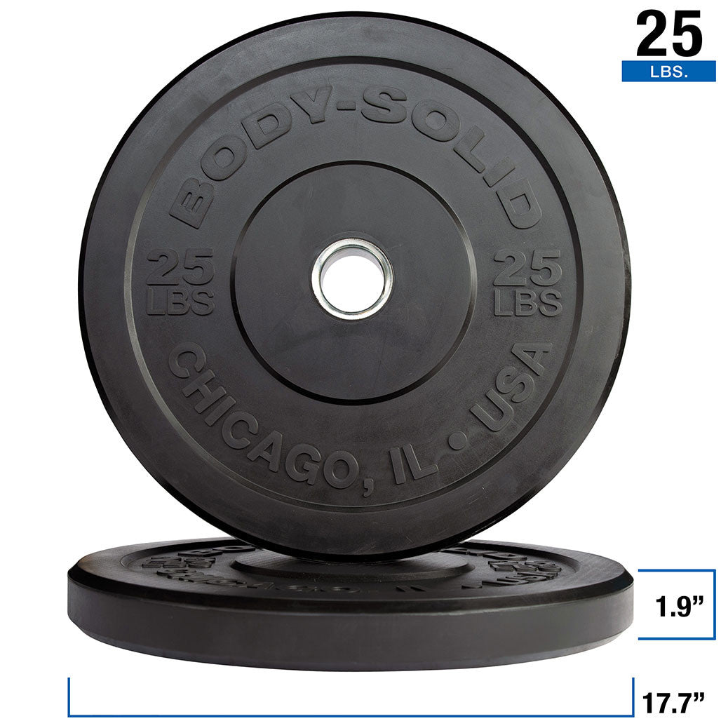 260 LB Black Bumper Plate Set - Full Commercial, 1-3 Year Warranty (OBPX260)