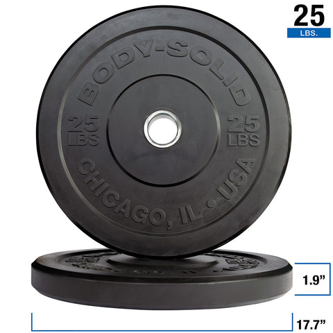 260 LB Black Bumper Plate Set - Full Commercial, 1-3 Year Warranty (OBPX260)