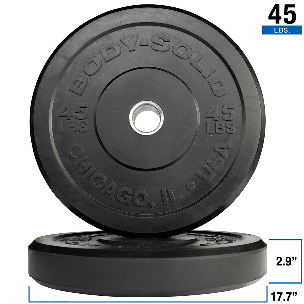 260 LB Black Bumper Plate Set - Full Commercial, 1-3 Year Warranty (OBPX260)