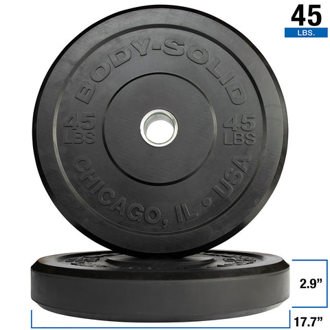 260 LB Black Bumper Plate Set - Full Commercial, 1-3 Year Warranty (OBPX260)