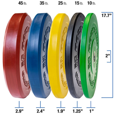 260 LB Color Bumper Plate Set - Full Commercial (OBPX260)