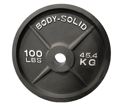 Black Cast Oly Plate 100lb - [OPB100] Body-Solid