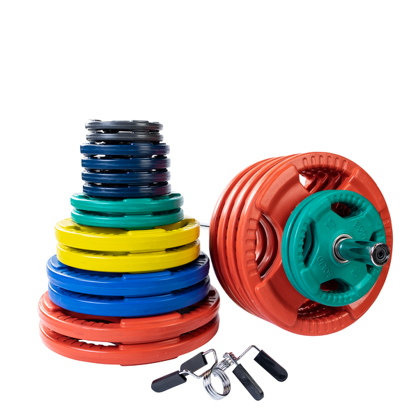 ORC500S - Color 500 LB Rubber Grip Oly Set, Chrome Bar