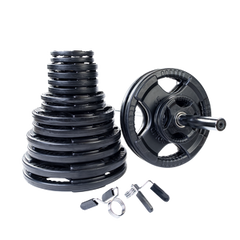 400 LB Rubber Grip Oly Set, Chrome Bar