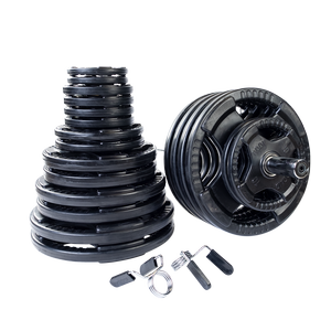 500 LB Rubber Grip Oly Set, Chrome Bar