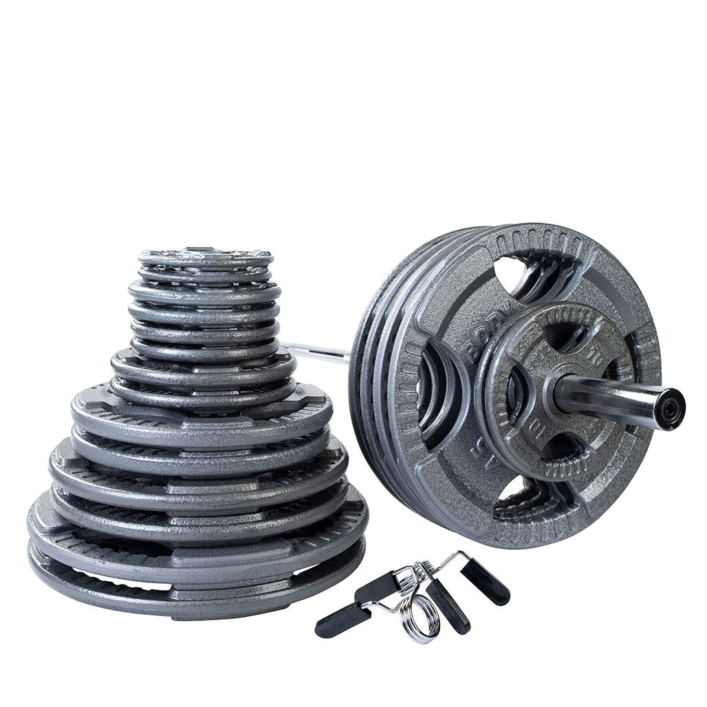 400 LB Cast Grip Oly Set, Chrome Bar