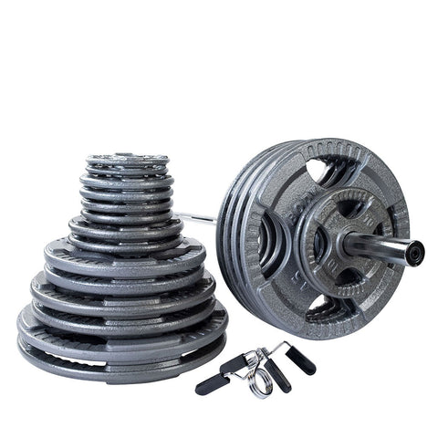400 LB Cast Grip Oly Set, Chrome Bar
