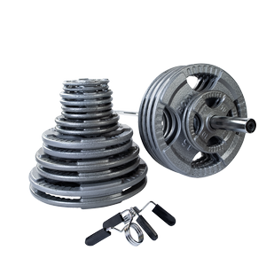 500 LB Cast Grip Oly Set, Chrome Bar