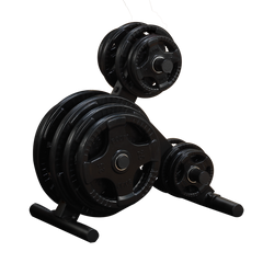 Body-Solid (OWT24) EZ-Load Olympic Weight Tree Rack - 1000 lb Capacity, 6-Post Plate Storage, Secure Bumper Plate Organizer for Home and Commercial Gyms