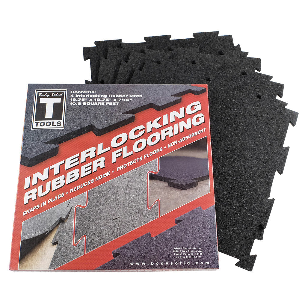 4 piece puzzle mat, 19.7" square, 7/16" thick, black