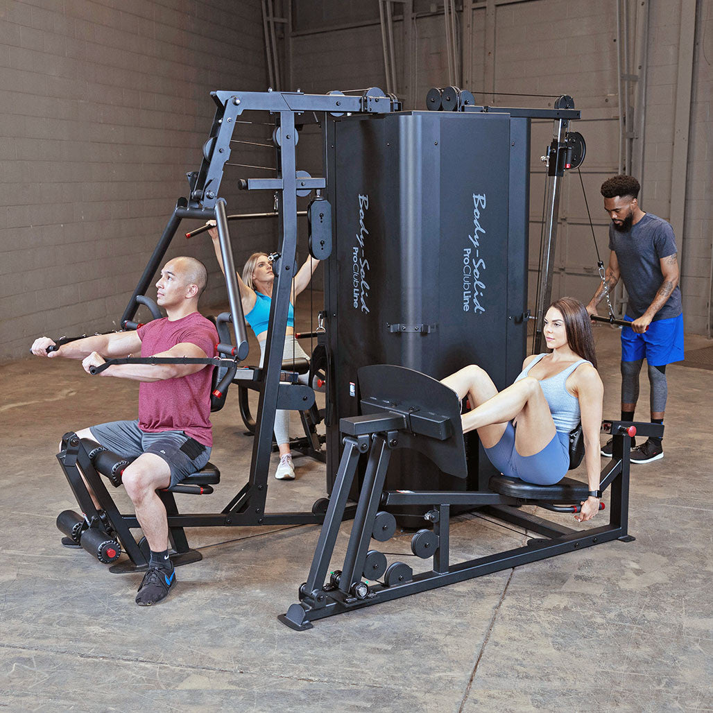 Body-Solid Pro Clubline Multi-Station Four Weight Stack Commercial Gym Machine, Upper & Lower Body Strength Training Functional Workout Stations for Weights Lifting and Bodybuilding, 310 lb
