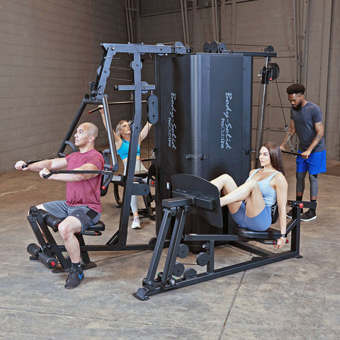 Body-Solid Pro Clubline Multi-Station Four Weight Stack Commercial Gym Machine, Upper & Lower Body Strength Training Functional Workout Stations for Weights Lifting and Bodybuilding, 310 lb