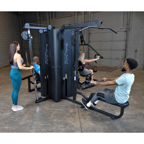 Body-Solid Pro Clubline Multi-Station Four Weight Stack Commercial Gym Machine, Upper & Lower Body Strength Training Functional Workout Stations for Weights Lifting and Bodybuilding, 310 lb