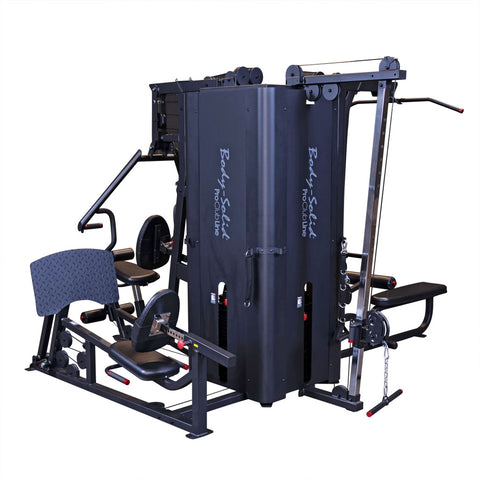 Body-Solid Pro Clubline Multi-Station Four Weight Stack Commercial Gym Machine, Upper & Lower Body Strength Training Functional Workout Stations for Weights Lifting and Bodybuilding, 310 lb