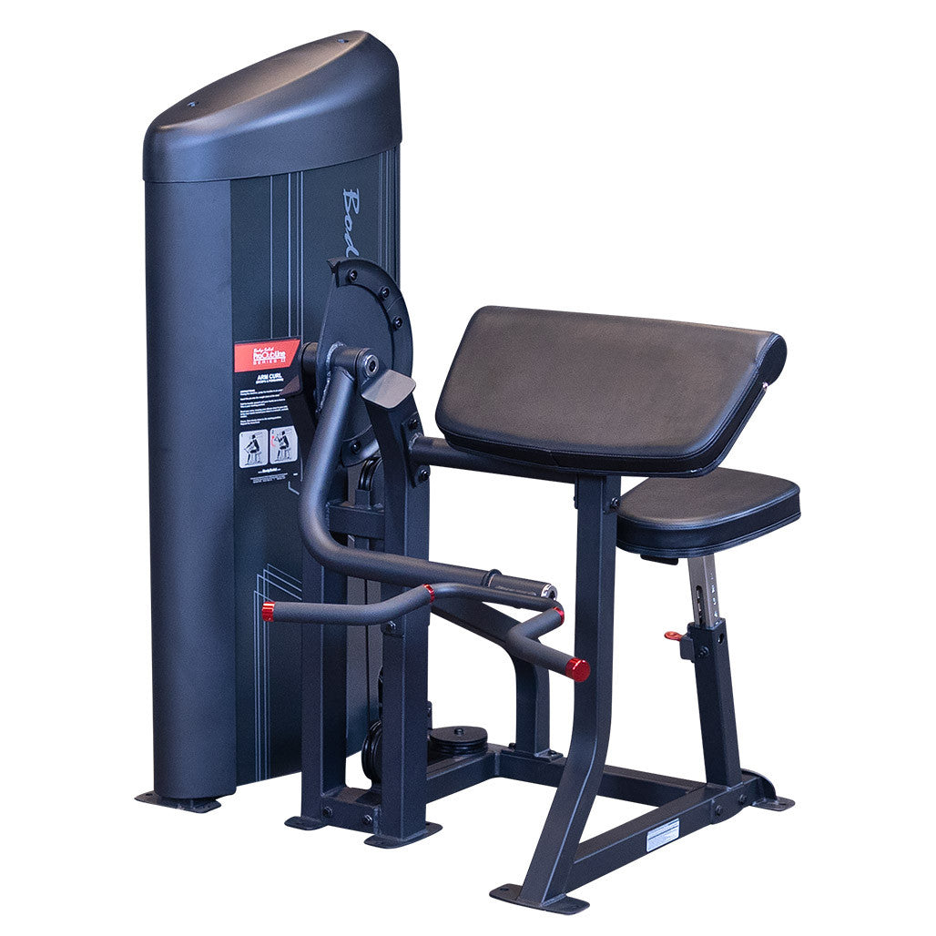 Body-Solid Pro Clubline Bicep Preacher Curl Machine for Home and Commercial Gym with Multi Grip Revolving Handle Bar, Strength Training Equipment for Upper Body with 235lb Weights Stack