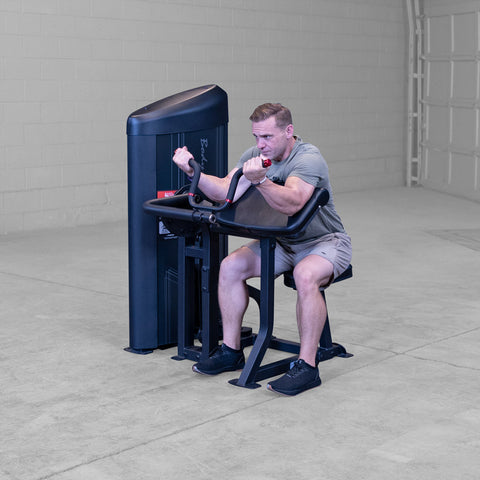 Body-Solid Pro Clubline Bicep Preacher Curl Machine for Home and Commercial Gym with Multi Grip Revolving Handle Bar, Strength Training Equipment for Upper Body with 235lb Weights Stack