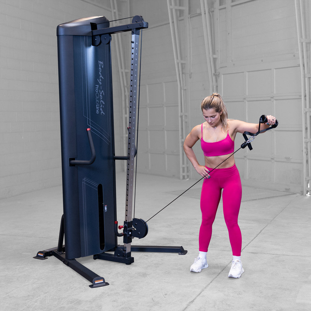 Body-Solid Pro Clubline Cable Crossover Column Machine with 310Lb. Weight Stack for Fitness Workouts, Adjustable Single Pulley Cable Workout Machines For Strength Training