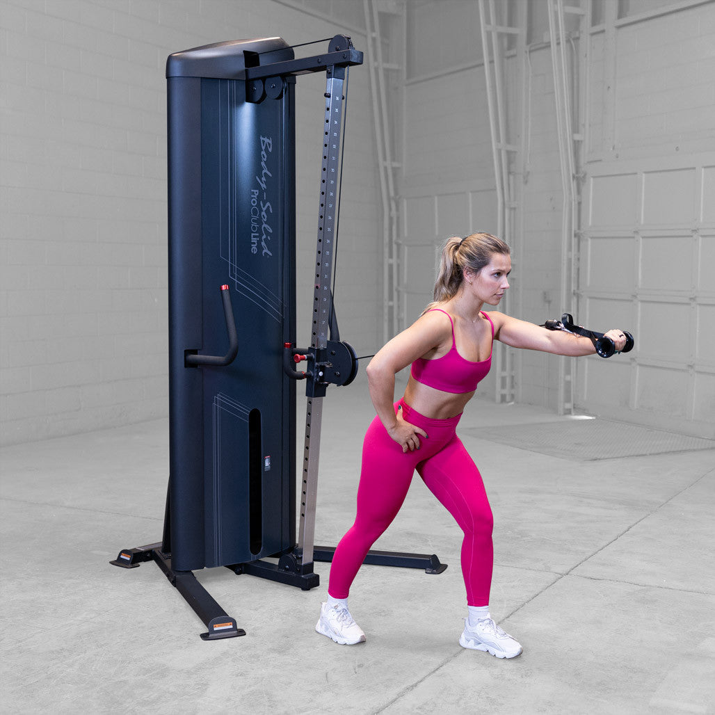 Body-Solid Pro Clubline Cable Crossover Column Machine with 310Lb. Weight Stack for Fitness Workouts, Adjustable Single Pulley Cable Workout Machines For Strength Training