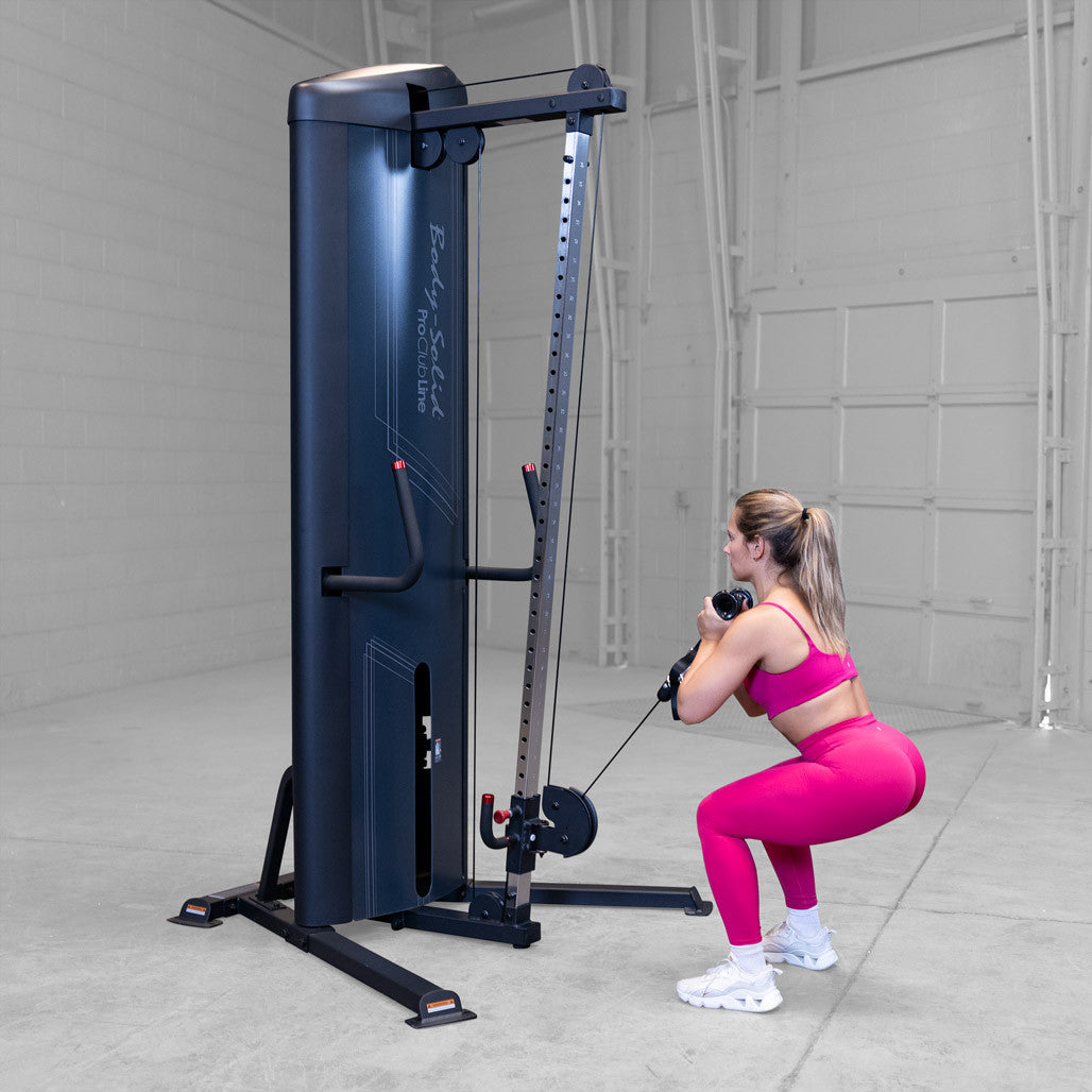 Body-Solid Pro Clubline Cable Crossover Column Machine with 310Lb. Weight Stack for Fitness Workouts, Adjustable Single Pulley Cable Workout Machines For Strength Training