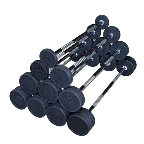 SBB110 - Rubber Coated Fixed Straight Barbell, 110lb