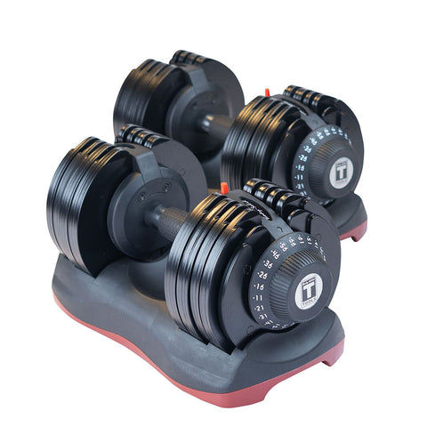 Body-Solid Tools Adjustable Dumbbell Set, 11 lb. to 66 lb. with Stand