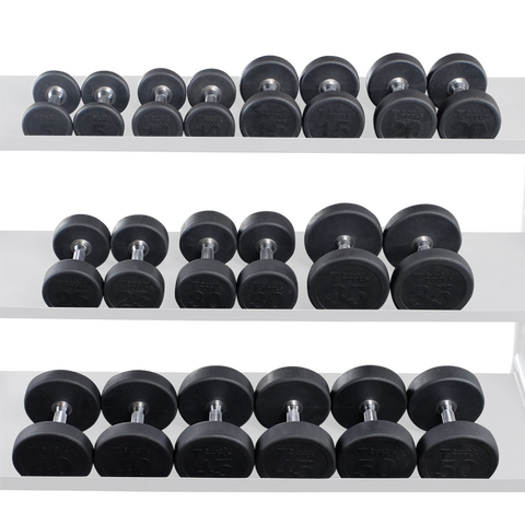 SDPS550 - Rubber Round Dumbell 5-50lb pairs Body-Solid