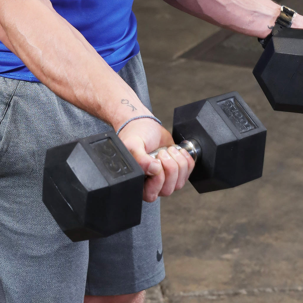 SDRS900 - Rubber Hex Dumbell 80-100lb pairs
