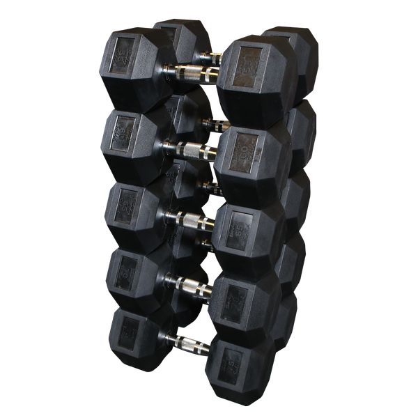 SDRS650 - Rubber Hex Dumbell 55-75lb pairs