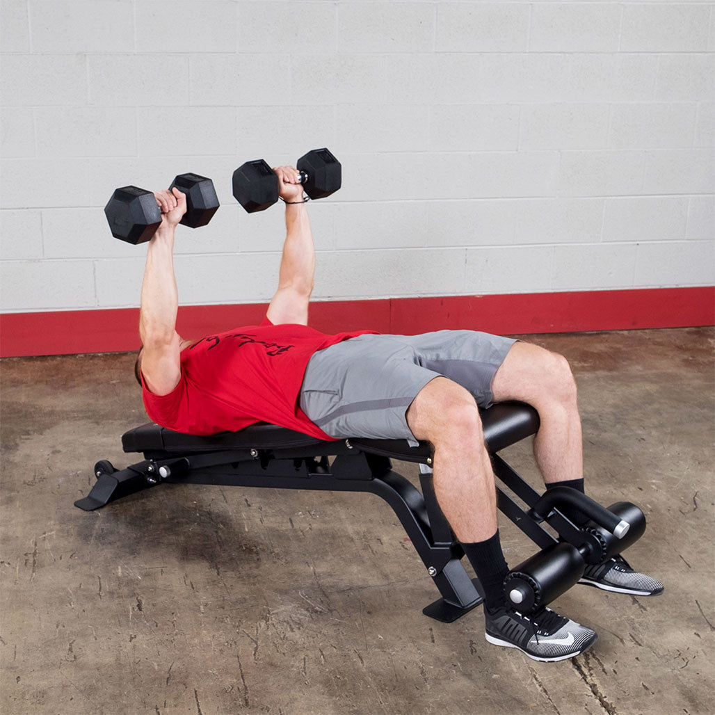 Body-Solid Pro Clubline (SFID425) Adjustable Bench - Multi-Position Workout & Weightlifting Bench with Leg Hold Down for Home Gym