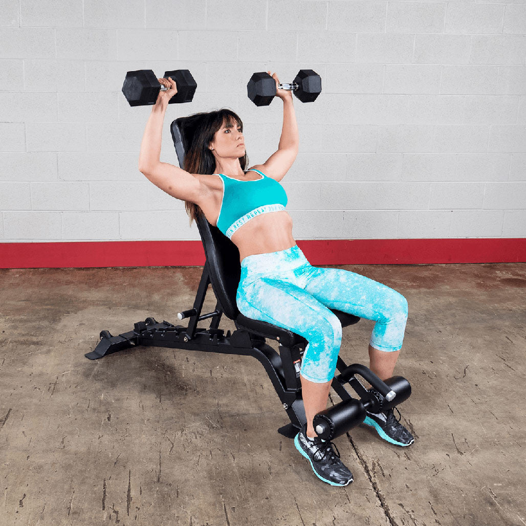 Body-Solid Pro Clubline (SFID425) Adjustable Bench - Multi-Position Workout & Weightlifting Bench with Leg Hold Down for Home Gym