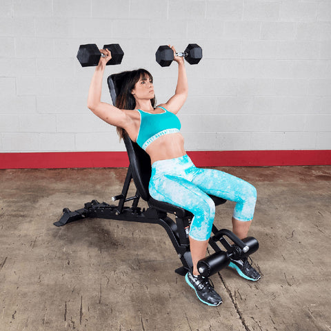 Body-Solid Pro Clubline (SFID425) Adjustable Bench - Multi-Position Workout & Weightlifting Bench with Leg Hold Down for Home Gym