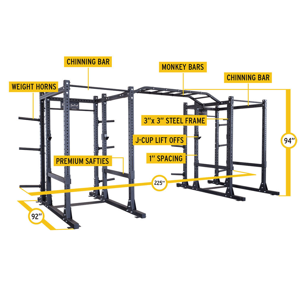 PCL Power Rack Double Rack/Extension w Monkey Bar