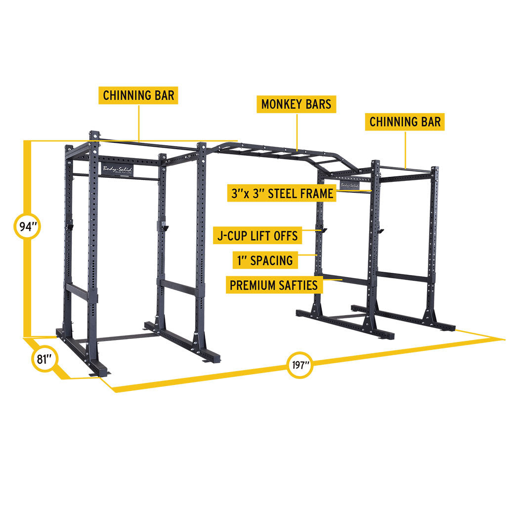 SPR1000DB - PCL Power Rack Double SPR1000 w. Monkey Bar