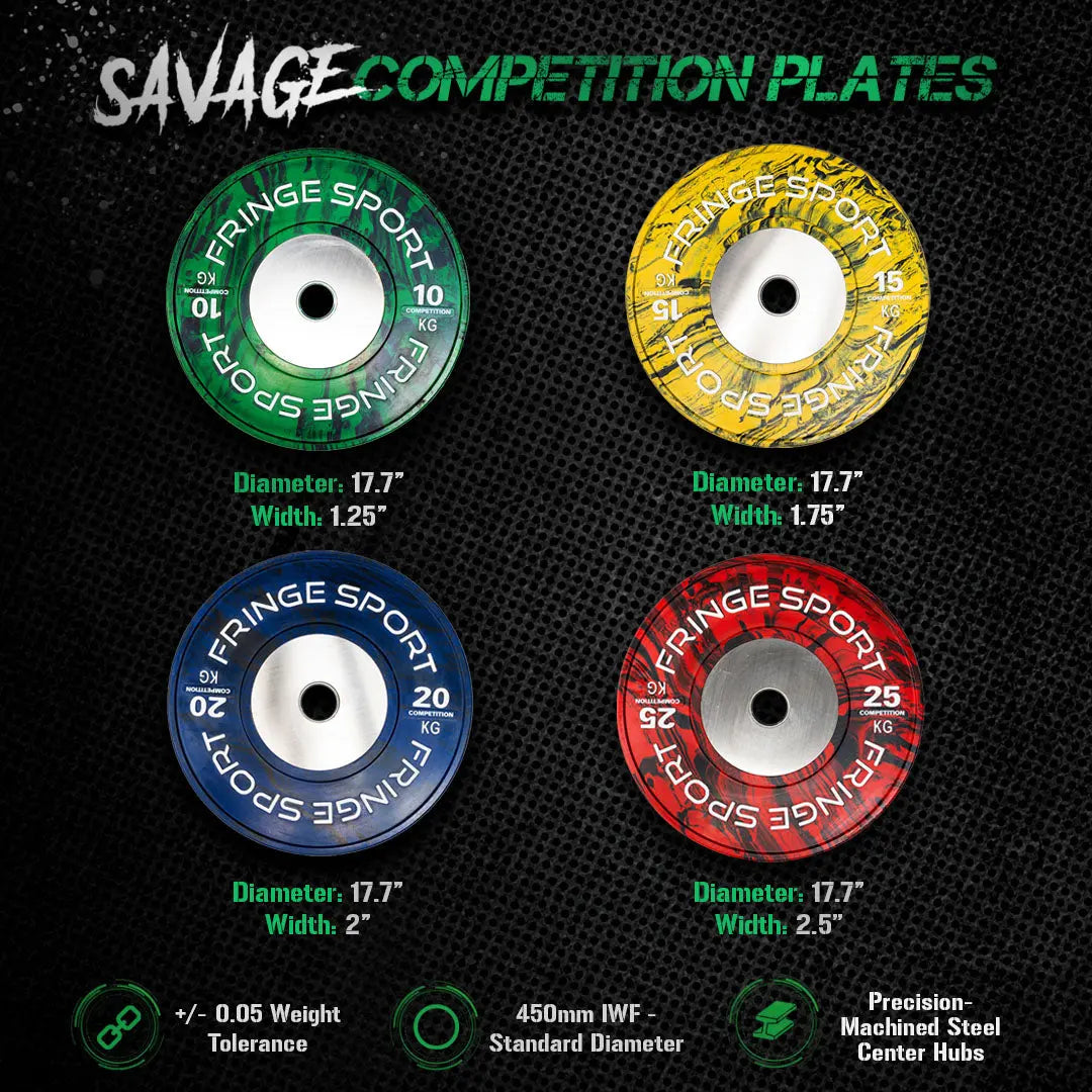 Savage Weightlifting Competition Plates - kgs