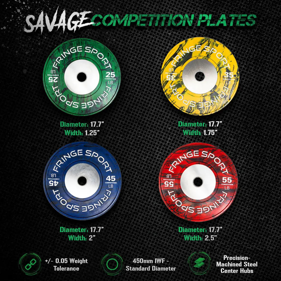 Savage Weightlifting Competition Plates - lbs