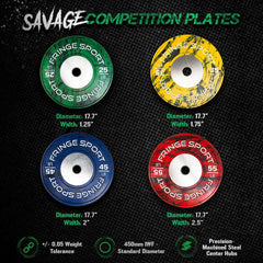 Savage Weightlifting Competition Plates - lbs