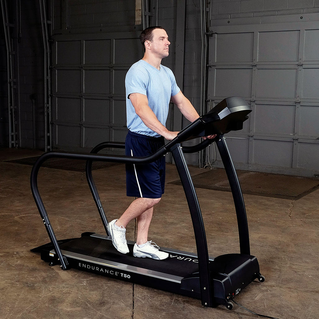 Body-Solid T50 Walking Treadmill - Full Rails & Heart Rate Monitor