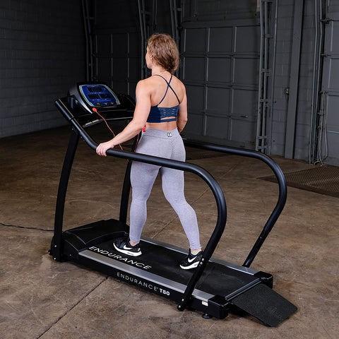 Body-Solid T50 Walking Treadmill - Full Rails & Heart Rate Monitor