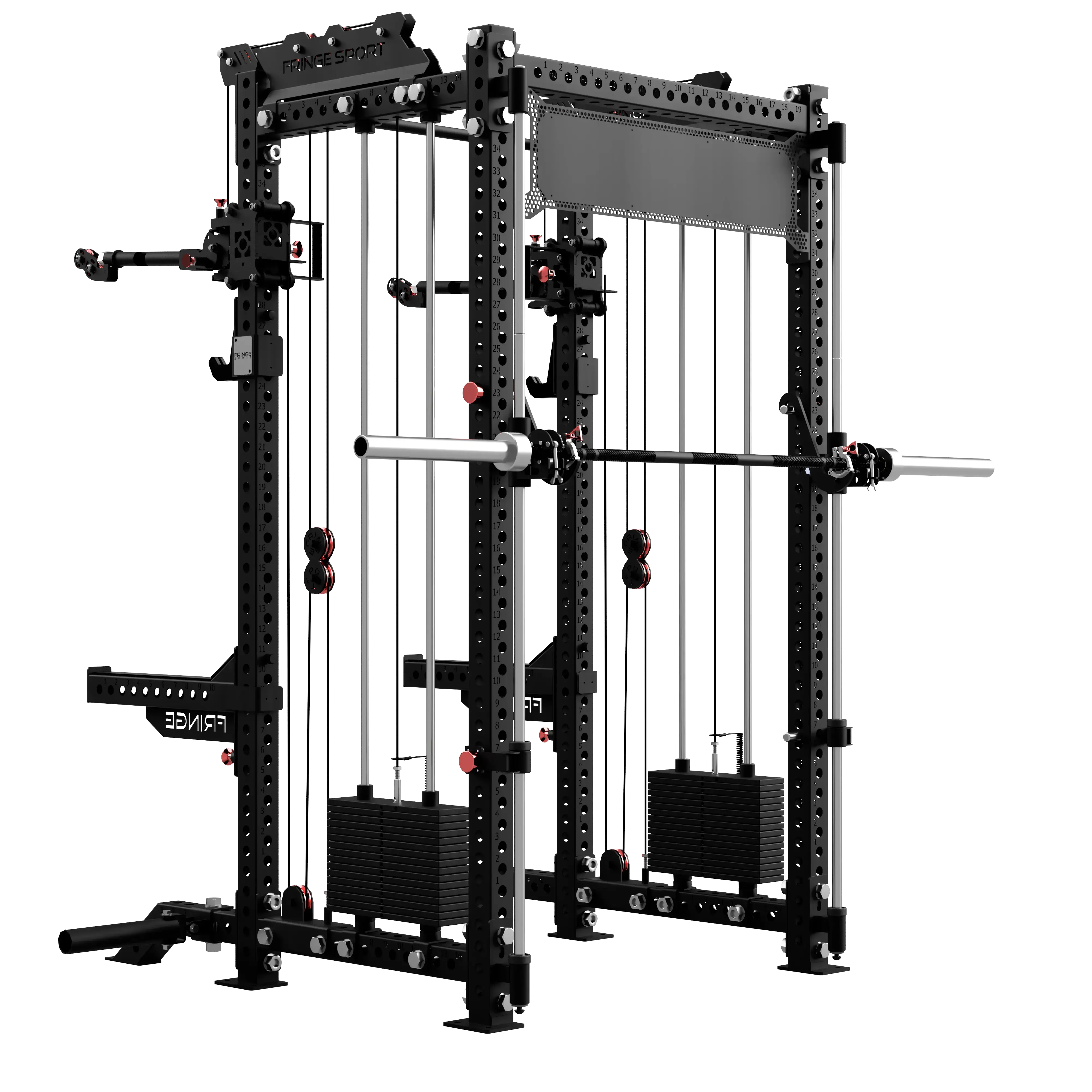 The Dane 2.0 Fully Loaded - Half Rack with Cable Crossover and Smith Machine