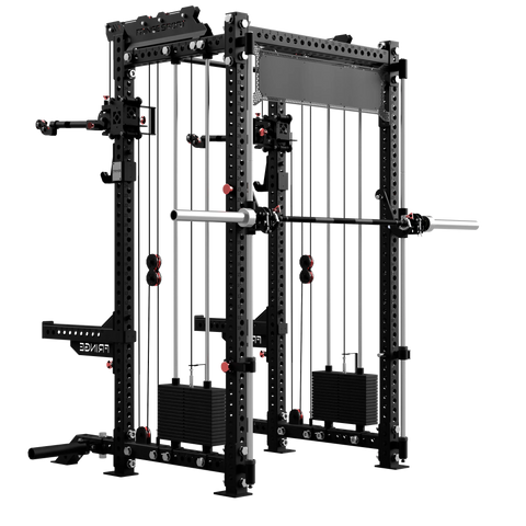 The Dane 2.0 Fully Loaded - Half Rack with Cable Crossover and Smith Machine Fringe Sport