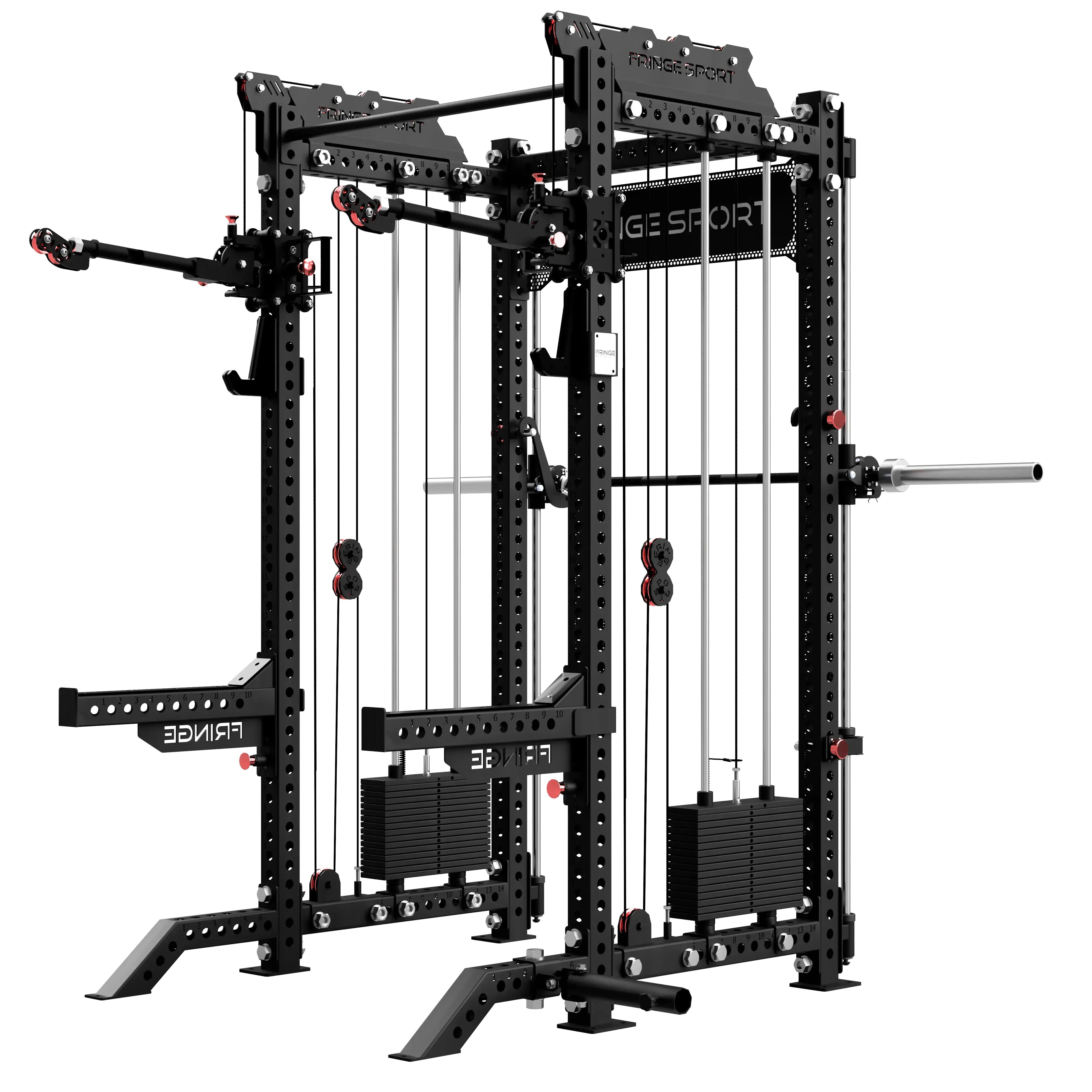 The Dane 2 Fully Loaded - Half Rack with Cable Crossover, Smith Machine, and 20kg Barbell Fringe Sport