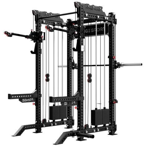 The Dane 2 Fully Loaded - Half Rack with Cable Crossover, Smith Machine, and 20kg Barbell Fringe Sport