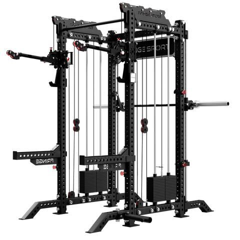 The Dane 2.0 Fully Loaded - Half Rack with Cable Crossover and Smith Machine Fringe Sport