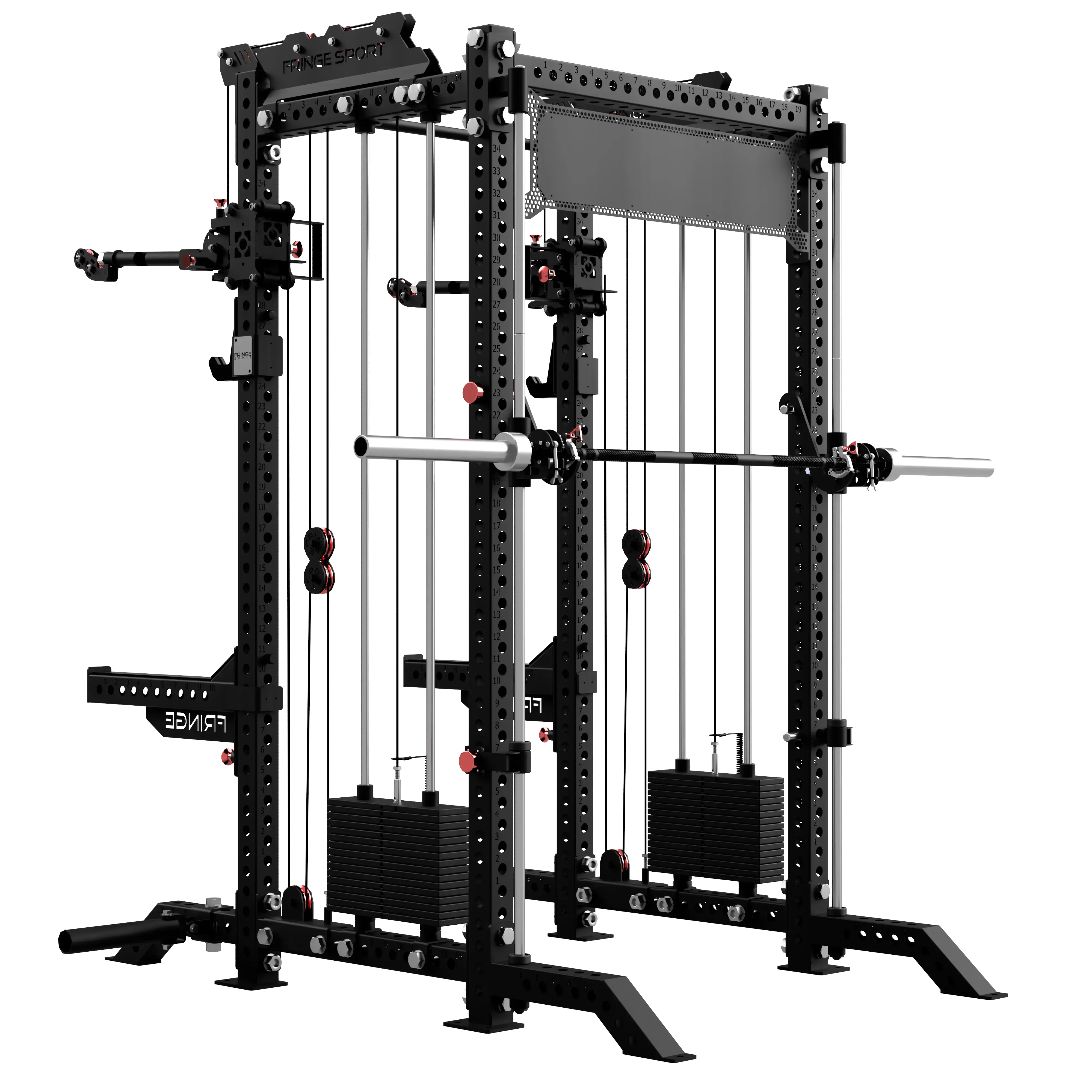 The Dane 2.0 Fully Loaded - Half Rack with Cable Crossover and Smith Machine