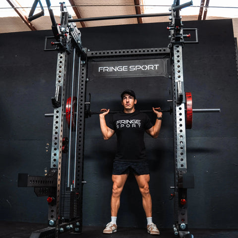 The Dane 2.0 Fully Loaded - Half Rack with Cable Crossover and Smith Machine Fringe Sport
