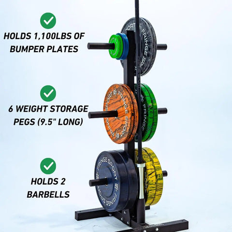 Vertical Barbell & Bumper Plate Holder Fringe Sport